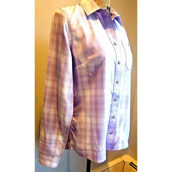 Orvis Purple White Work Flat Creek Button Up Shirt Blouse, New. Woman's Sz S - Picture 3 of 10